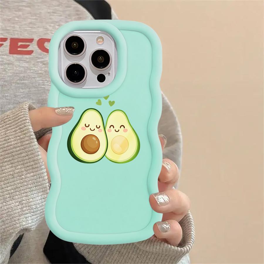 Green Avocado Soft Phone Cover Case for iPhone 14 12 15 Plus 8 17 Air 16 Pro Max 11 XR 13