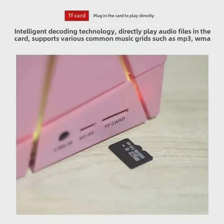 Qone Magic Cube Bluetooth Mini Speaker with Colorful Lights - Wireless Subwoofer Capable of Playing Cards, Perfect Gift.