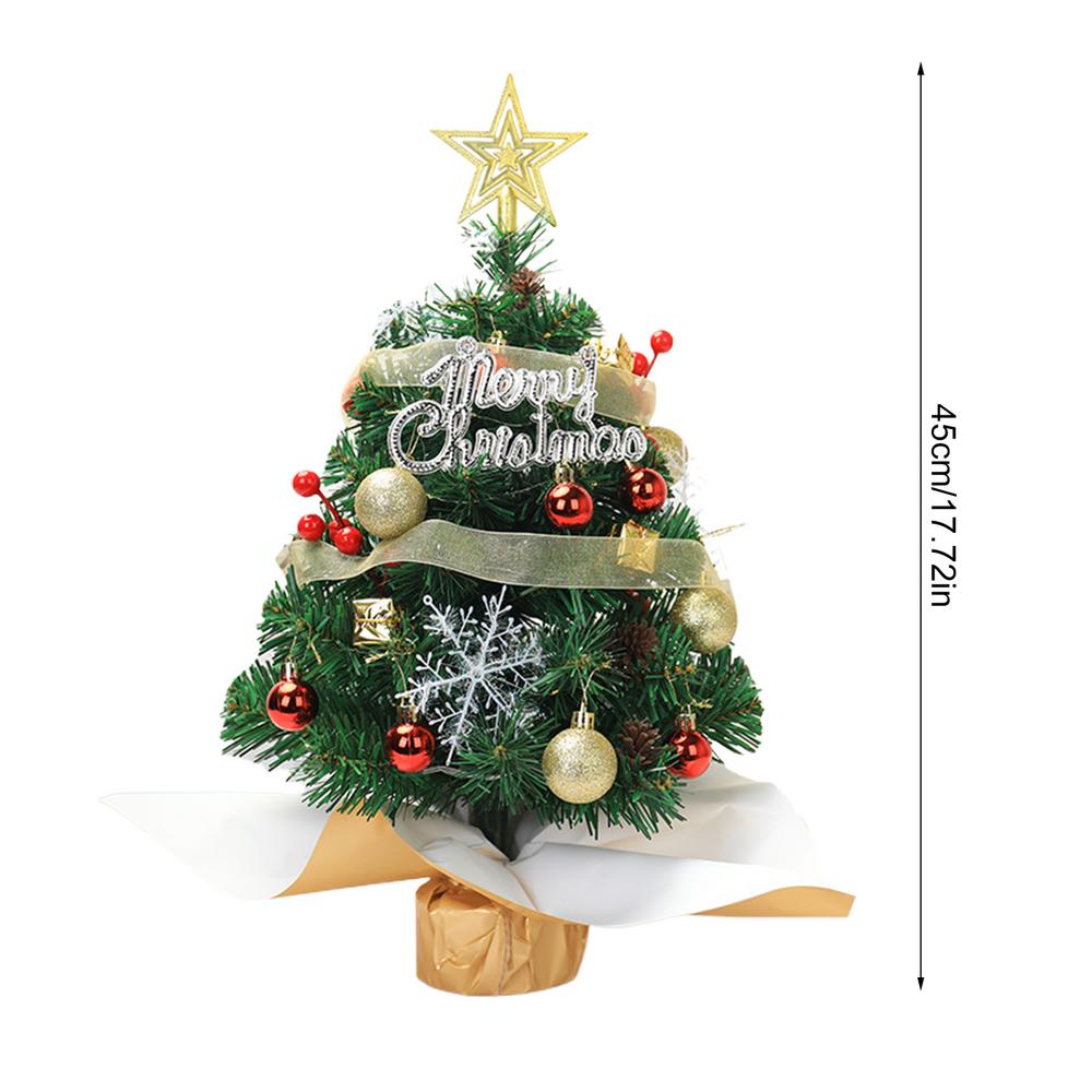 Tabletop Christmas Tree Artificial Seasonal Decor Desktop Artificial Christmas Tree With Star Topper For Home Indoor Winter 45cm зелёный