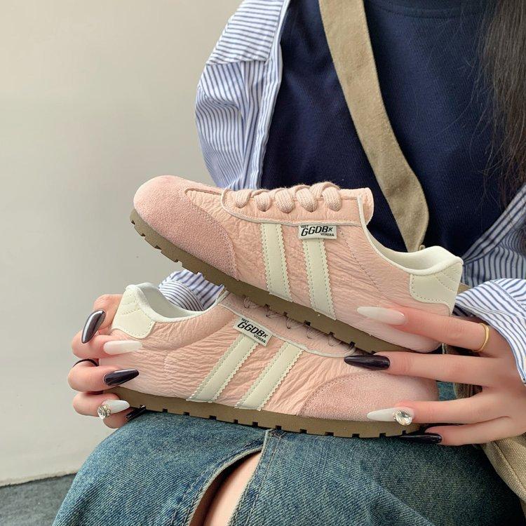 Yellow Leather Surface German Training Shoes Women's Shoes 2025 New Popular Spring Versatile Thin Sole Light Casual Sports Shoes