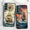 Compass Map Voyage Phone Case For Samsung Galaxy S22 S25 Ultra S21 S10 Plus S26 Edge S20 S23 S24 FE Cover Silicone Soft TPU