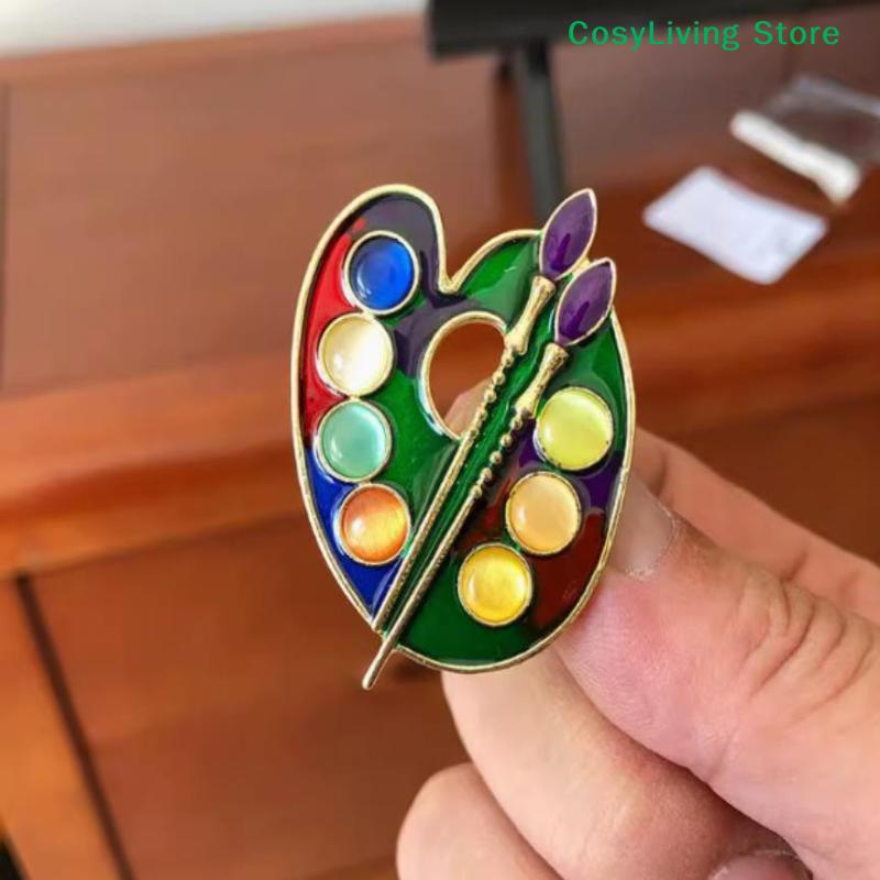 1Pcs Enamel Palette Brooches Jewelry Accessries Gifts DIY Clothing Sewing Supplies For Women Clothing Coat