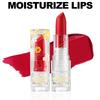 HANDAIYAN Velvet Matte Lipstick, Waterproof Long-Lasting Moisture Lip Makeup, Pigmented Smooth Nude Red Lipstick in Clear Floral Tube, Cosmetic