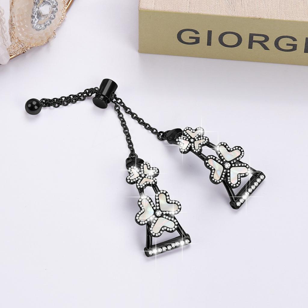 Metal Band Heart Clover Decor For Samsung Galaxy Watch3 41mm Watch Bracelet Replacement