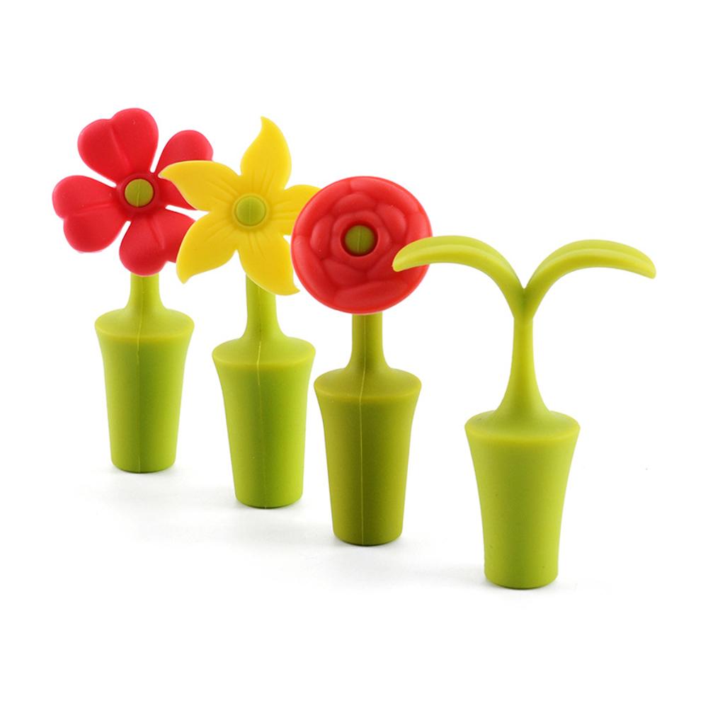 Silicone World Bauhinia Flower Silicone Wine Stopper  Vacuum Red Wine Bottle Stopper Sealed Champagne Drinks Wine Stopper Tools