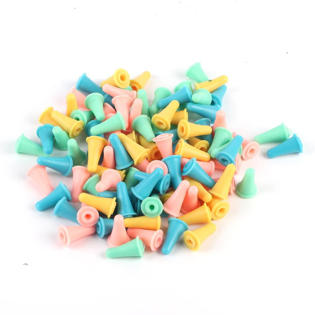 100 st Nålskydd 2 Storlekar Praktiska Färgglada Silikonsticknålsskydd för Vävnad
