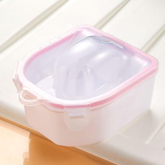 Nail Soaking Bowl with Cuticle Pusher Removable Double Layers Groove Design Hanging Hole Manicure Tool Soak Off Gel Polish Remover Bowl Salon Use