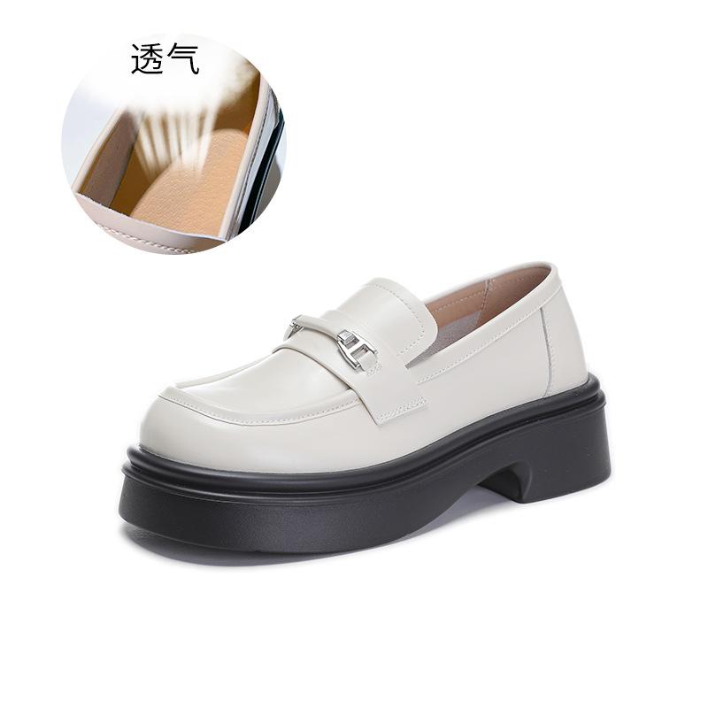 Leather loafers women's 2025 spring new fashion single shoes women's casual versatile small leather shoes small fragrant women's shoes tide