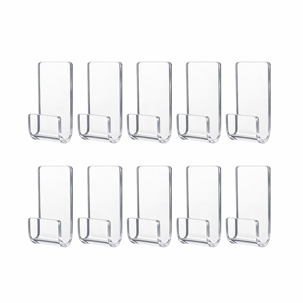 10 Stück Einfacher Acryl-Schallplattenhalter Transparente Selbstklebende Schallplatten-Display-Regal Wandmontage Dekoration Wandhaken Heim Büro