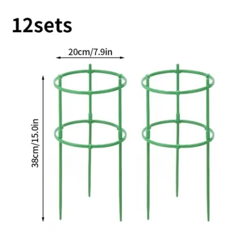 A Set of 12 Floors -Plant Support Pile Half Round Climbing Vines Stake Bonsai Fixing Rod Garden Plant Stake Holder Flower Ring Support Rack