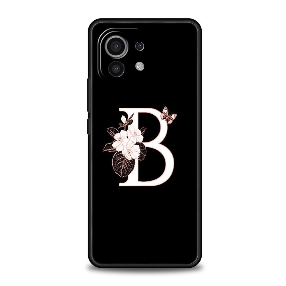 

Phone Case Cover for Xiaomi Mi 17 15 14 13 12 11 Ultra 15T 14T 13T 12T 11T Pro Lite 5G Soft TPU Capas Flowers Initial Letter Bag Xiaomi 13 Ultra