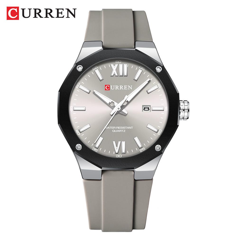 CURREN 8465 Men s Quartz Sports Watch with Silicone Strap, Waterproof and Calendar Function