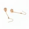 Purple Gold Long Three-Dimensional Hollow Square Earrings, Simple And Fashionable Rose Gold-Plated Ear Hooks