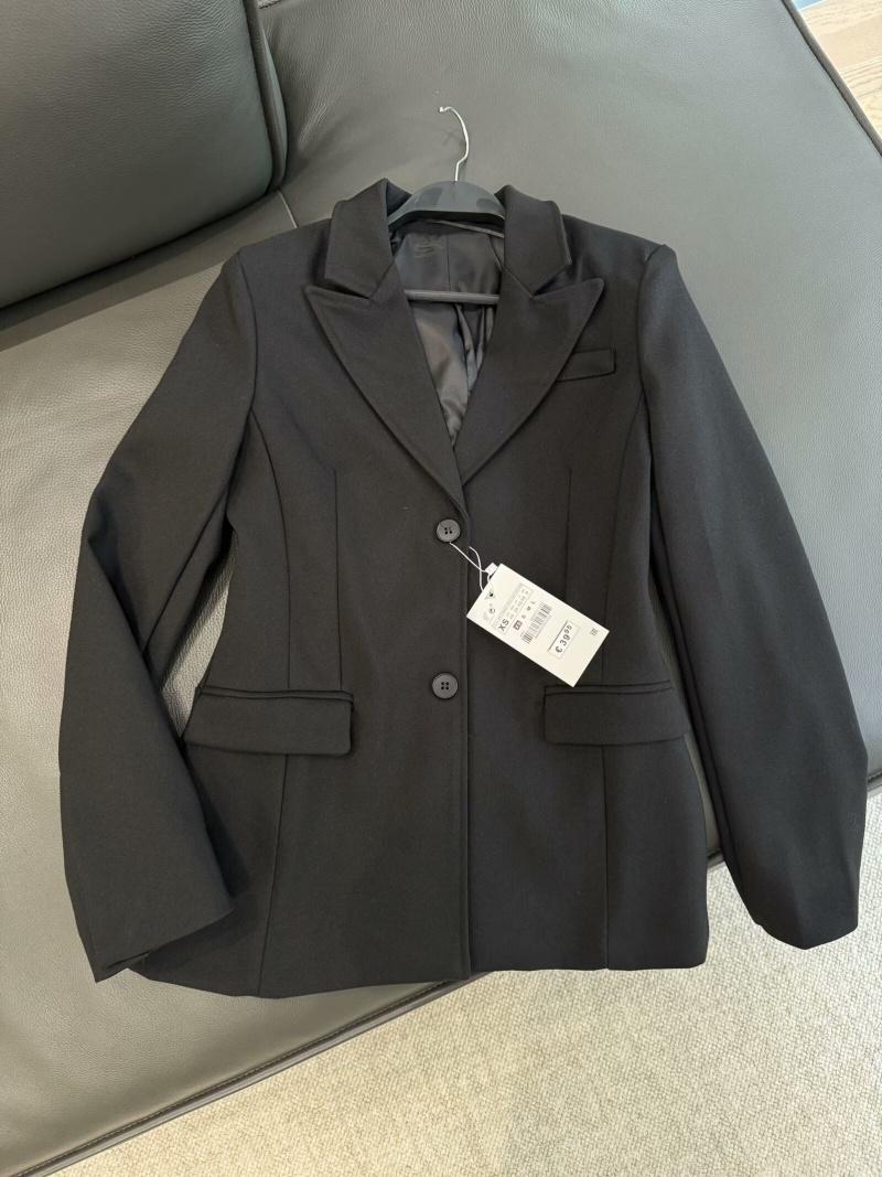 Shoulder Padded Slim Fit Suit Jacket for Women New Collection with Waist Cinching Design Casual Suit Jacket XS чёрный