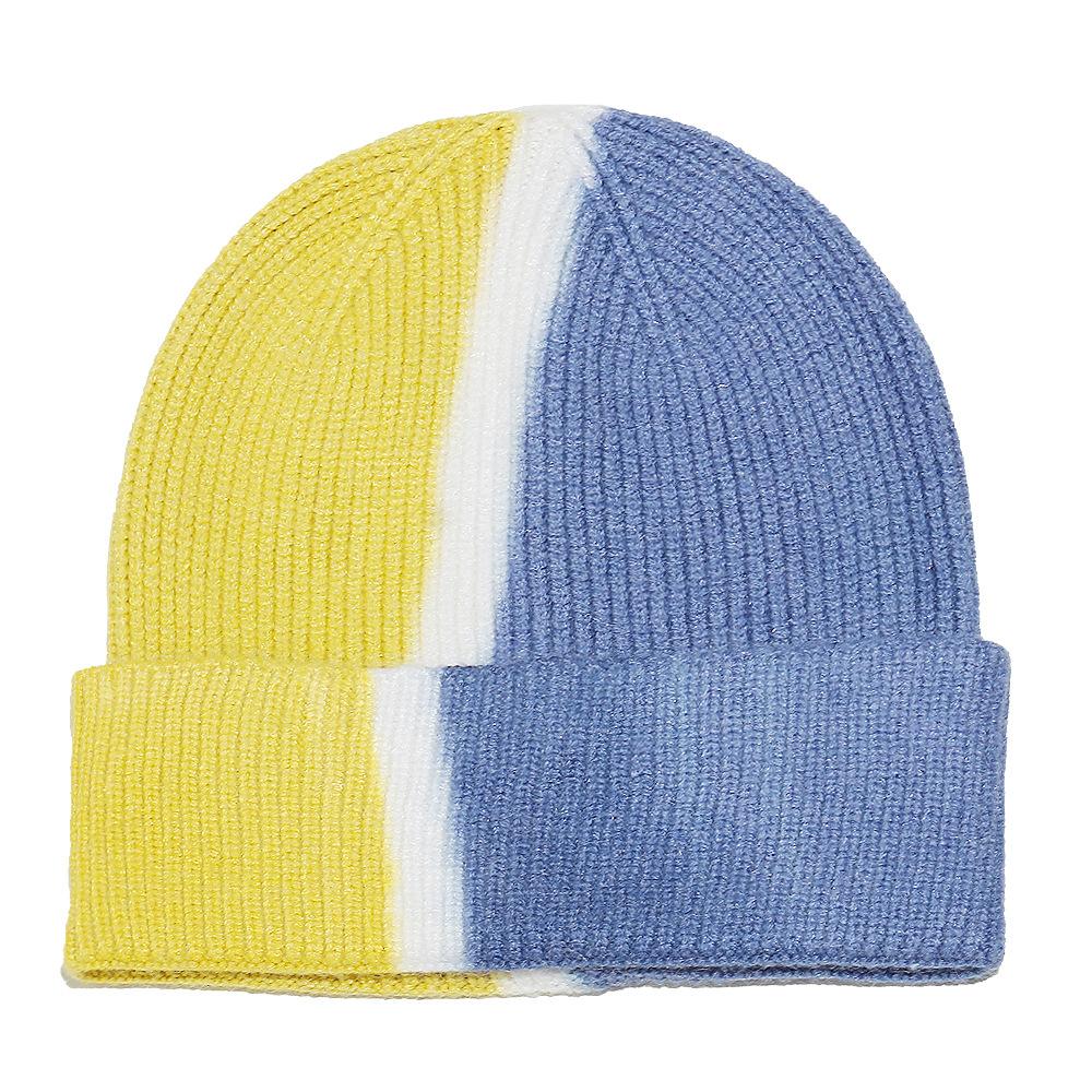 Temu winter hat children's splicing tie-dye wool hat outdoor casual versatile knitted hat 2025