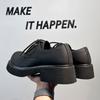 Big head Derby shoes men's high-end commuting black platform trendy shoes 2024 new heightening college style 9522-A