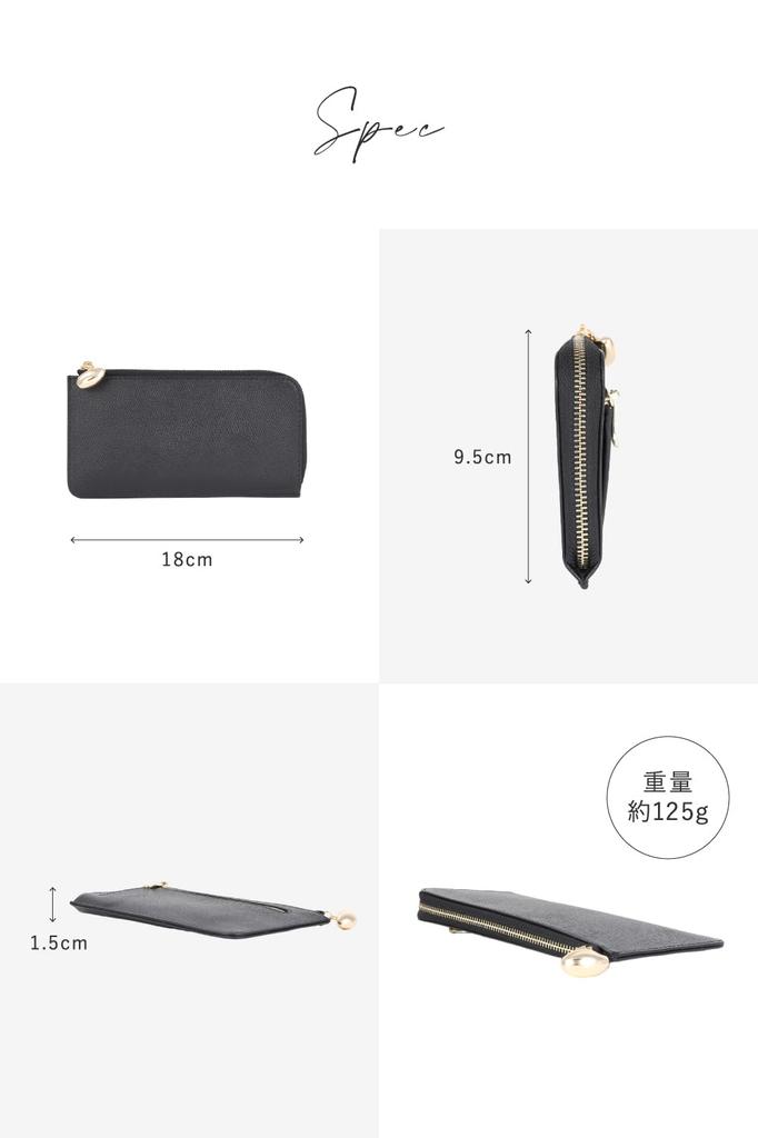 LASIEM [Himeji Leder x Made in Japan] Damen Geldbörse, Klein, Kompakt, Echtes Leder, Skimming-Schutz, Reißverschluss rundum, Hellbeige