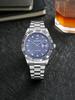 Men's Quartz Watch with Diamond-Encrusted Dial and Stainless Steel Strap Simple Business Style Perfect Gift for Any Occasion
