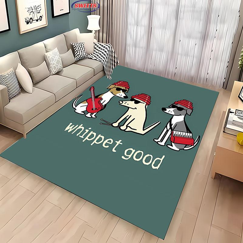 Zvířecí téma Roztomilý pes Velkoplošný koberec pro domácí obývací pokoj Dětská ložnice Pohovka Vstupní rohožka Kuchyňská podlahová rohož Protiskluzová Dekorační rohož
