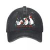 Playful Cartoon Seabird Trio Parade New Vintage Washed Cotton Baseball Cap Sun Hats