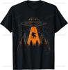 Bigfoot Sasquatch UFO Alien Abduction Yeti Cryptid Bigfoot T-Shirt Men and Women Short Sleeves Printed T-shirt