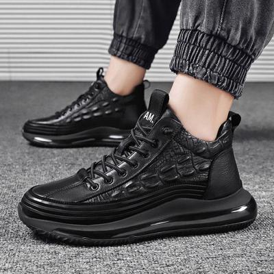 2024 Men's Trendy Korean Leather Sneakers: Casual, All-Match Sports Shoes