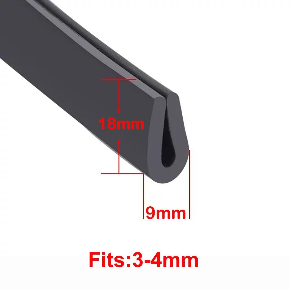 New Rubber Edge Trim Strip U Shape Black Door Edge Strip Guard Seal Doors