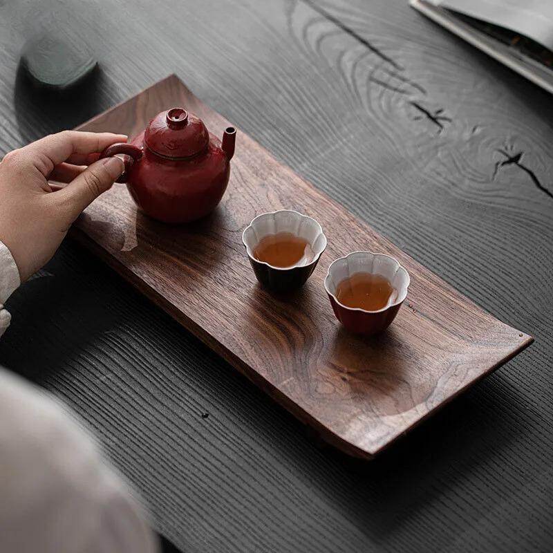 Japanische Teeschale Rechteckige Teeschale Retro Minimalistisch Nussbaumfarbene Schale Haushalt Kaffeetasse Exquisite Schalen Heimdekoration
