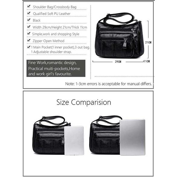 Portable Small Women Shoulder Bags Travel Multi-Layer Classic Soft Surface Vintage