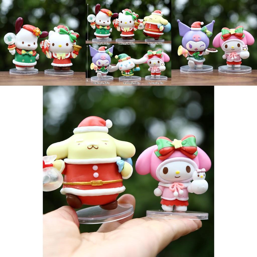 Hello Kitty Kuromi My Melody Christmas Themed Mini Model Desktop Decor Ornament For Holiday Gift And Collectible