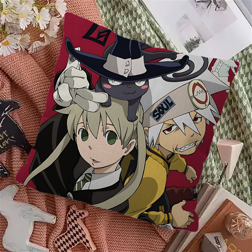 Soul Eater Anime Office Cushion Pillowcase Car Cushion CoverXCM Lumbar Pillowcase Sofa Pillowcover