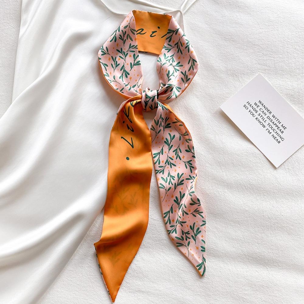 Fashion Luxury Silk Scarf for Women, Skinny Bag Scarves, Head Neckerchief
