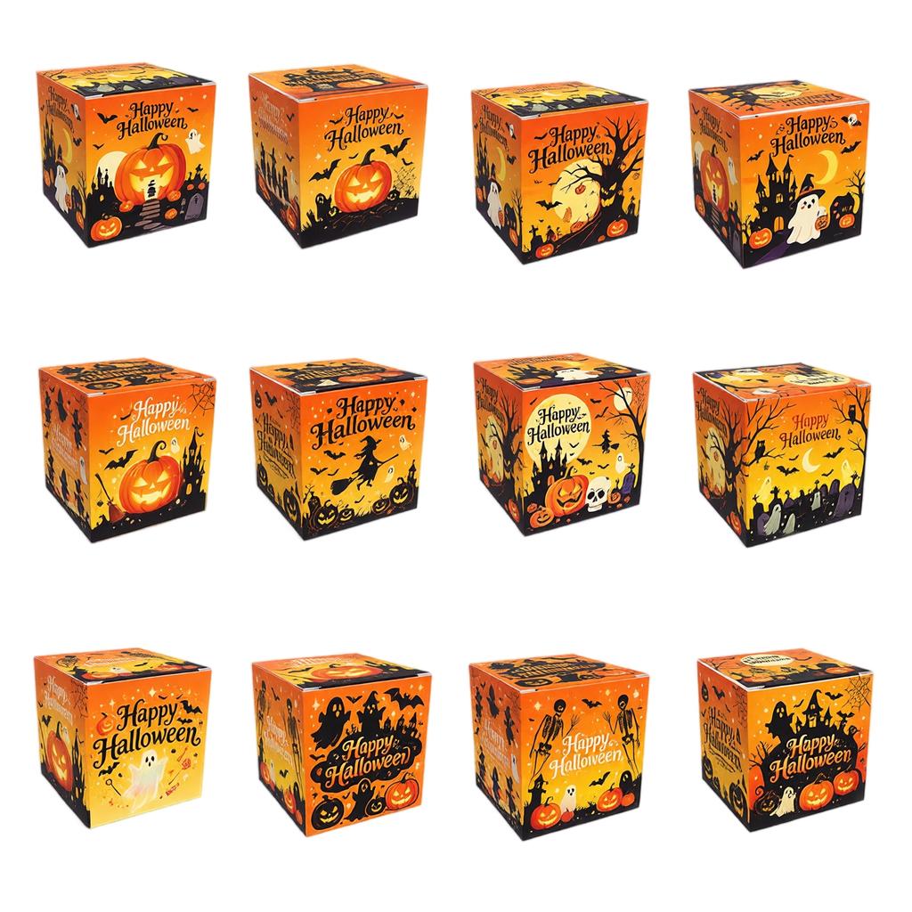 Halloween Party Supplies 12 Pack, Candy Boxes and Decorative Snack Bags for Party Favors and Scene Setting