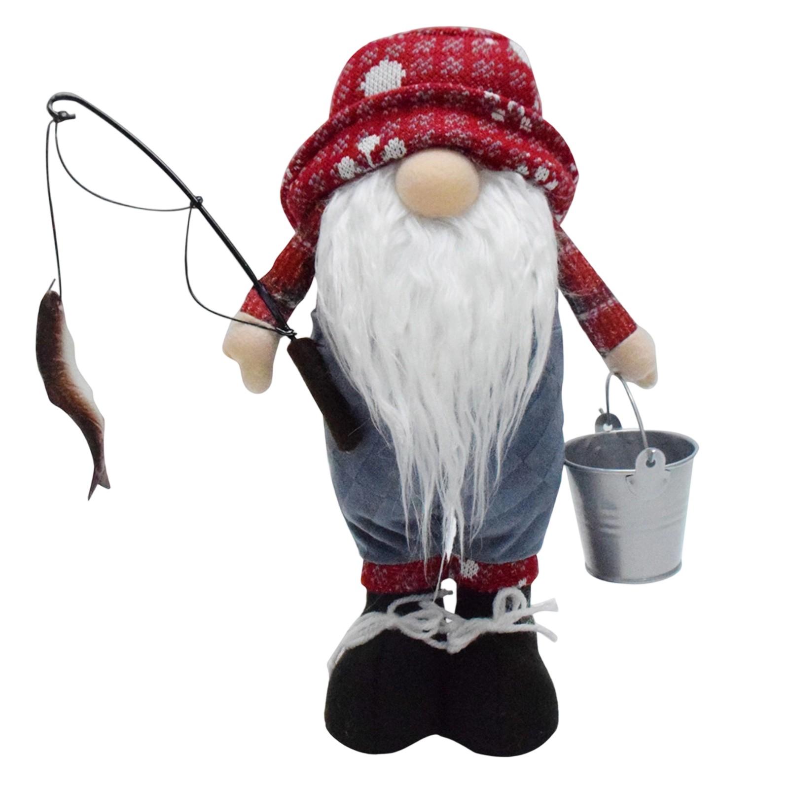 

Рыбалка Муж Кукла Без лица Рудольф Коллекция Украшений Декорация Кукла Гном Стоячее положение С ведром Рыболовный крючок Рыбак One Size