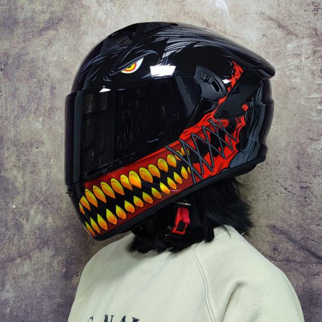 

MFполнолицевой мотоциклетный шлем с двойным щитком и съемной моющейся внутренней подкладкой, гоночный мотошлем M