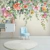 3d Photo Wallpaper Fashion Vintage Hand-Painted Flowers Murals Living Room Bedroom Pastoral Style Home Decor Wall Papers