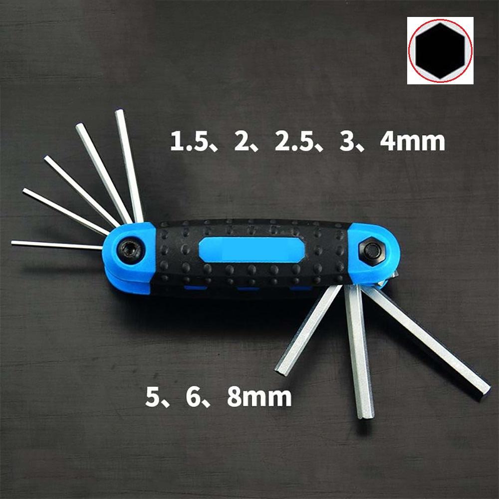 New 8 In 1 Folding Allen Wrench Set Metric Allen Key Set Tool Or Folding Tamper Proof Torx Key Set Portable Star Wrench Kit