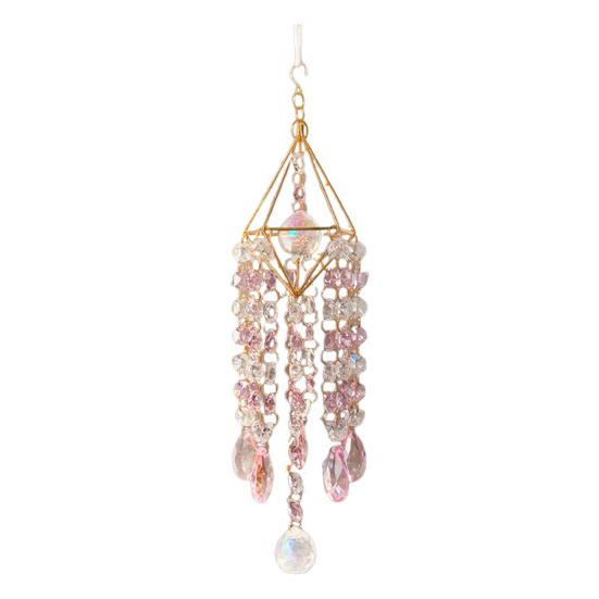 Faux Crystal Suncatcher Wind Chimes for Outside, Prisms Window Hanging Rainbow Maker for Garden Home Indoor Outdoor Decor