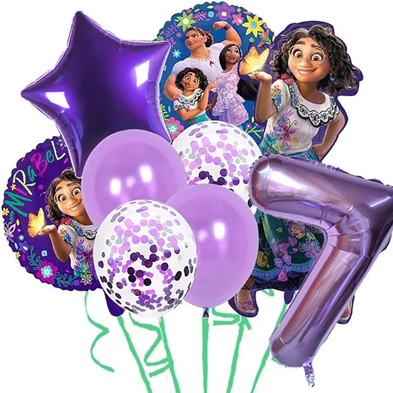 

Encanto Mirabel Isabella Party Balloons Set Purple Number Foil For Kids Birthday Decor Air Globos 32inch 1 2 3th Round Sensory Compression Bouncy 32inch