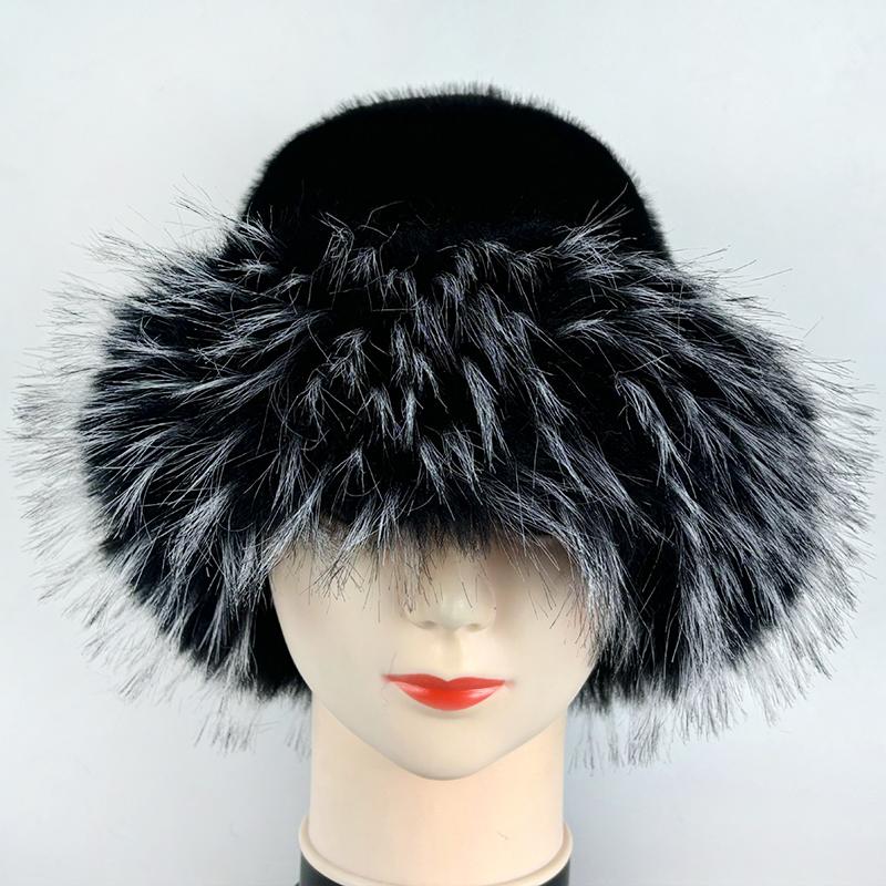 Pălărie Bucket de Iarnă Cadou Pălărie cu Bor Larg Articole de Acoperit Cap Elegante Pălării de Pluș Modă cu Apărătoare pentru Urechi Spălare Manuală Multicolor