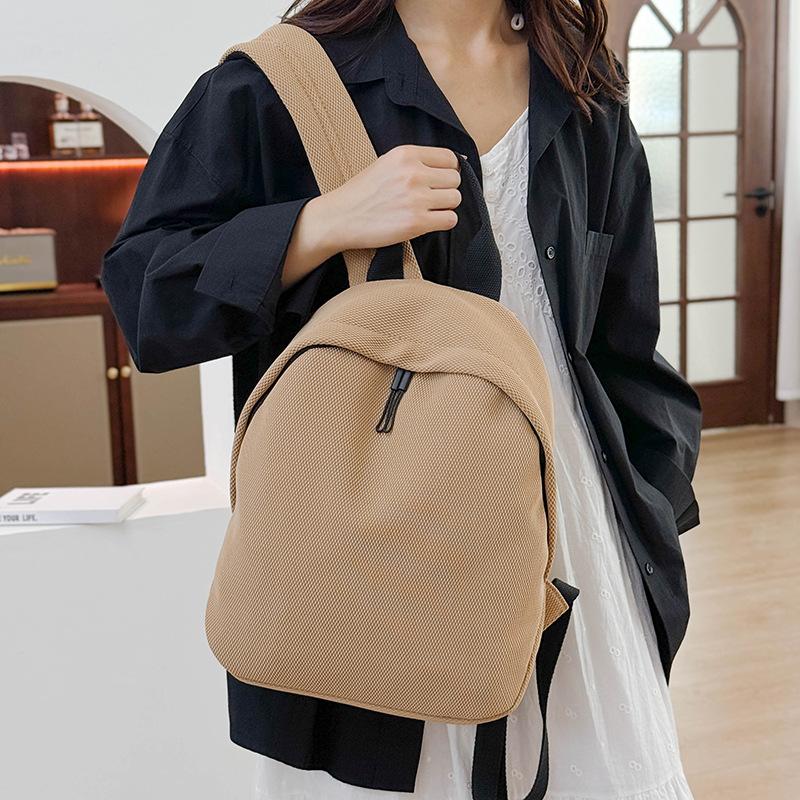 Simple Backpack Casual Commuter Backpack Large Capacity Unisex Solid Color Short Trip Outdoor Backpack School Bag