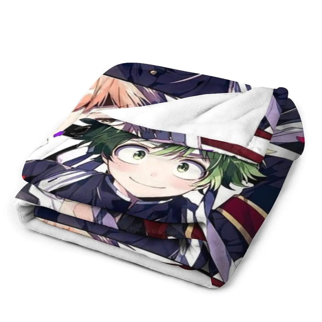 Heros Deku Todoroki Bakugo Throw Blanket Luxury Designer Blanket Soft Plaid Moving Blanket Blanket Fluffy