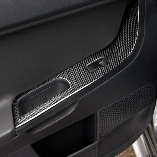 6Pcs Carbon Fiber Interior Door Control Cover Trim For Mitsubishi Lancer