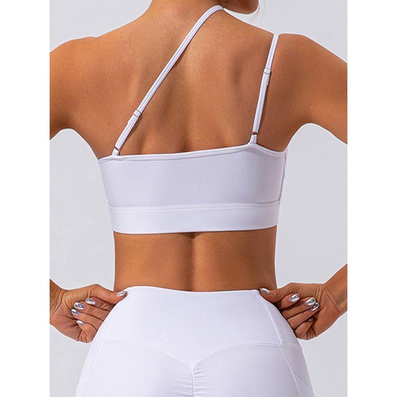 Sloping Shoulder Beauty Back Sports Underwear Women 2025 New Yoga Bra Running Outer Wear Gathered Sexy Workout Clothes Vest