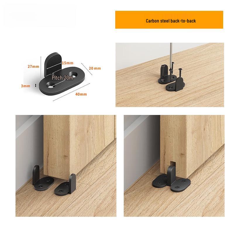 Black POM Slotted Sliding Door Floor Guide
