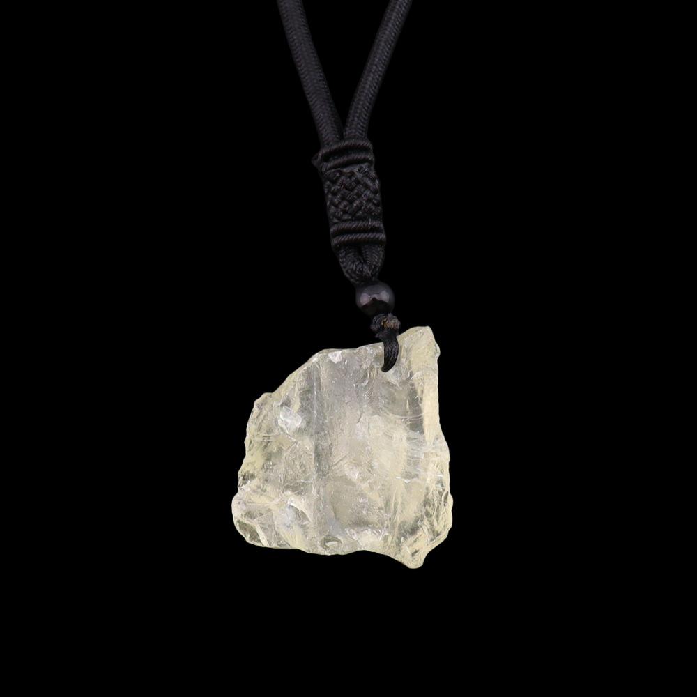 Natural Crystal Irregular Stone Pendant Necklace - Handcrafted Jewelry Sweater Chain