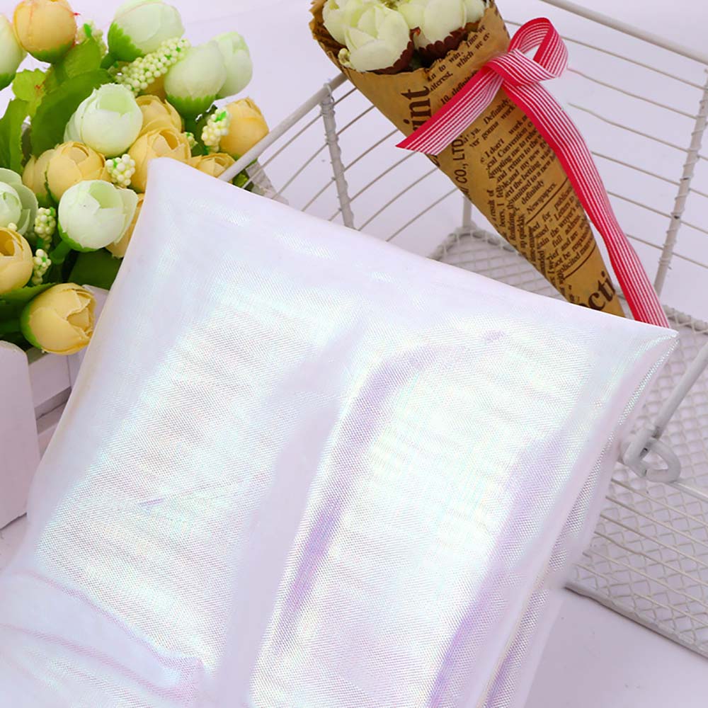100X150CM Iridescent Tulle Tablecloth With Colorful Plain Yarn Bright Silky Fabric For Costumes Wedding Mermaid Birthday Party Decoration Supplies