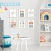 UNXIS Set of 6 Alphabet Poster, Abc Chart, Number Chart Educational Posters For Classroom Homeschool Preschool Supplies, for Kids Ages 3-5 Baby Girl