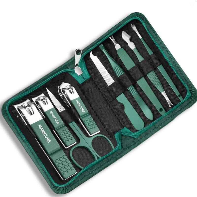 Kit Professionale per la Cura delle Unghie da 7/10/12/18 Pezzi Set Acciaio Inossidabile per Manicure e Pedicure Set Tagliaunghie con Custodia da Viaggio