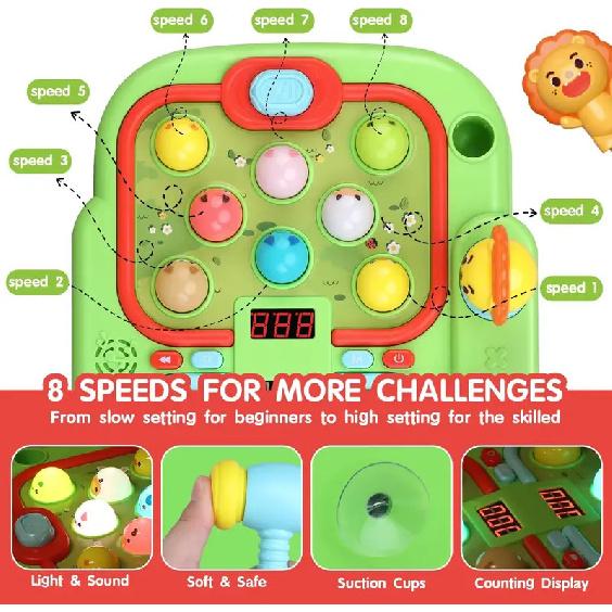 Hammer Hamster Game for Toddlers, Toys for Boys and Girls, Interactive Educational Toys with Sound and Light for Children